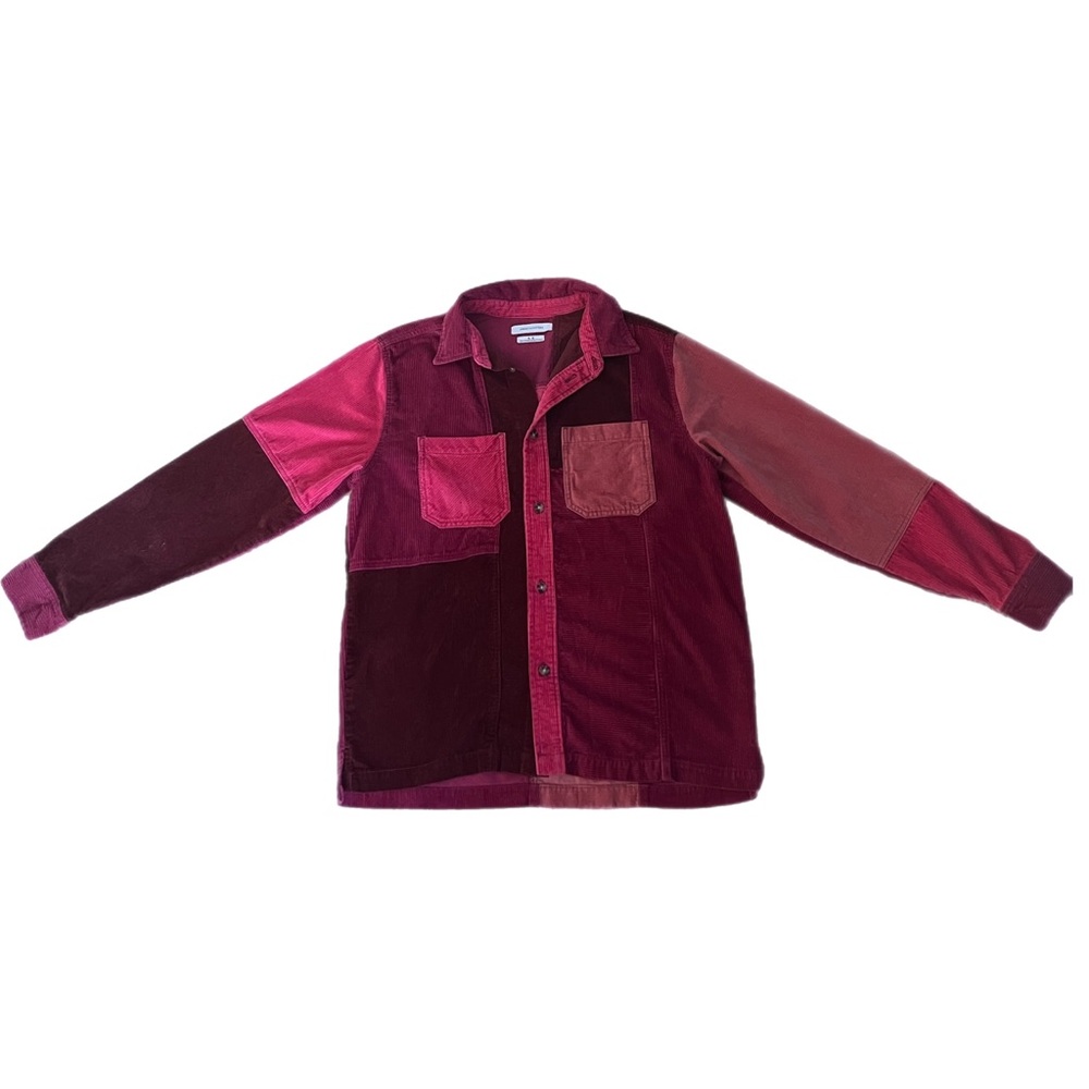 Urban Outfitters Pink Patchwork Button Up courderoy outerwear